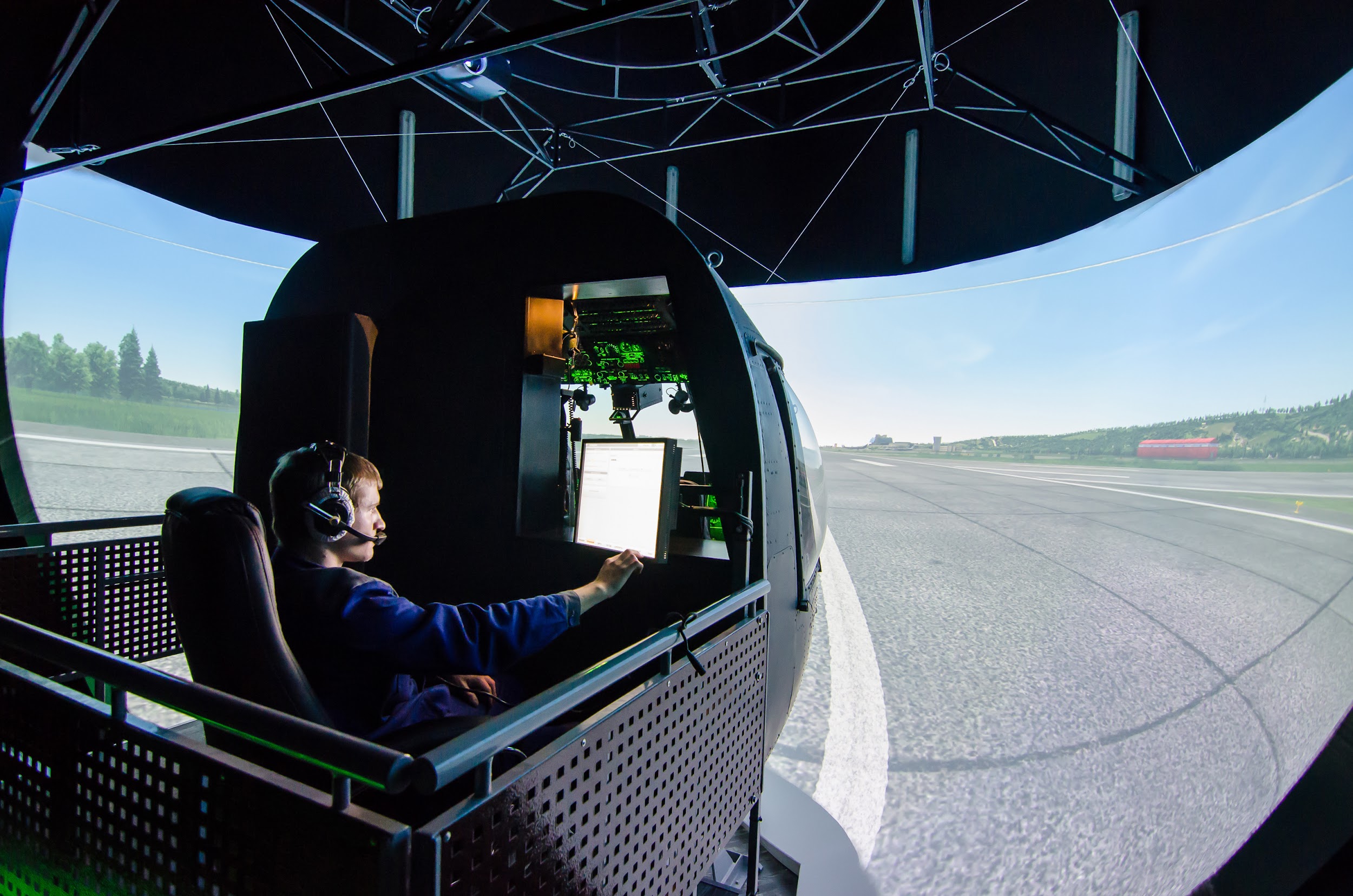 Mi-8 helicopter with a control panel simulator