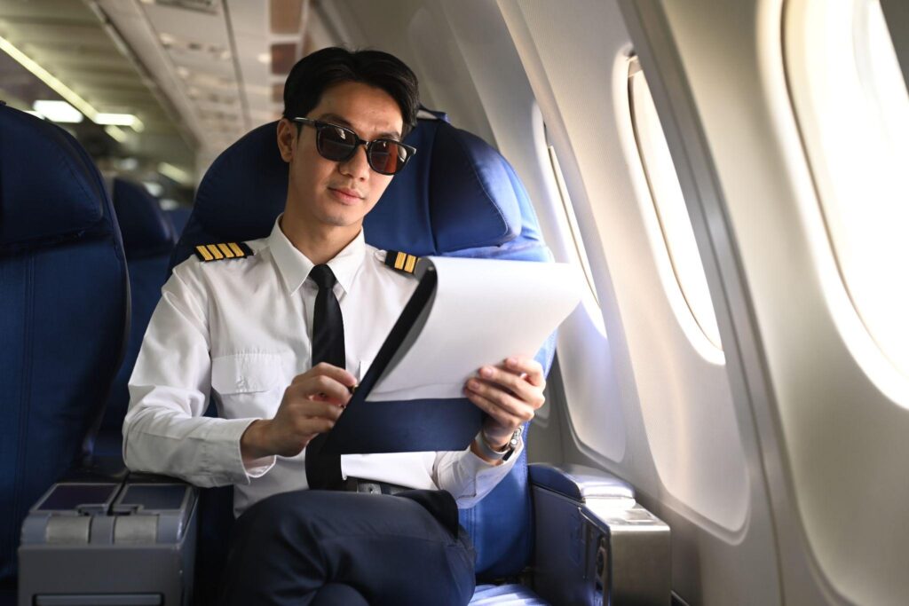 International pilot applying to different airlines, advancing along a professional aviation career path.