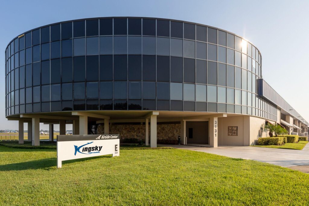 Kingsky Flight Academy's main facility welcomes international students for professional pilot training.